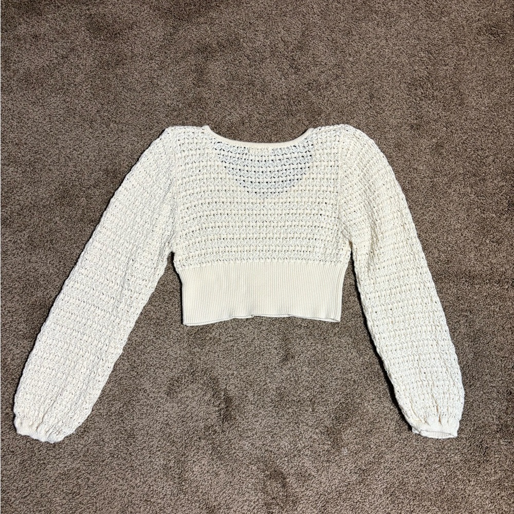 Altar'd State Cream V-Neck Sweater - Picture 2 of 3